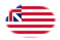 Grand Union (EUA 1775-1777)-Bandeira em vinheta oval