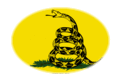 Gadsden (EUA c. 1775)-Bandeira em vinheta oval