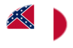 Blood-Stained Banner (Estados Confederados 1865)-Bandeira em vinheta oval