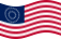 EUA 37 estrelas (1867-1877)-Bandeira ondulante estática