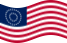 EUA 37 estrelas (1867-1877)-Bandeira ondulante estática