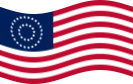 EUA 37 estrelas (1867-1877)-Bandeira ondulante estática