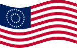 EUA 37 estrelas (1867-1877)-Bandeira ondulante estática