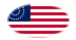 EUA 37 estrelas (1867-1877)-Bandeira em vinheta oval