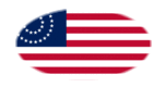 EUA 37 estrelas (1867-1877)-Bandeira em vinheta oval