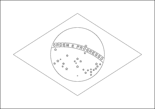 Contorno da bandeira de Brasil para colorir