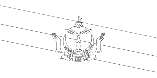 Contorno da bandeira de Brunei Darussalam para colorir