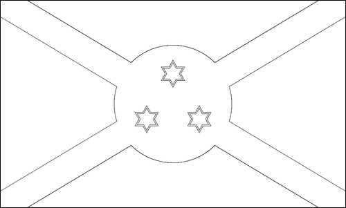 Contorno da bandeira de Burundi para colorir