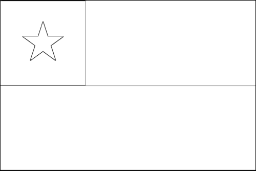 Contorno da bandeira de Chile para colorir