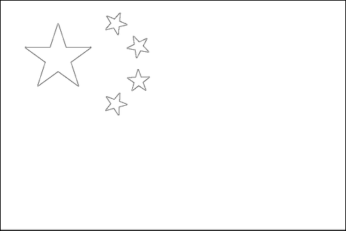 Contorno da bandeira de China para colorir
