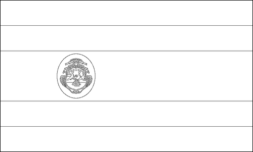 Contorno da bandeira de Costa Rica para colorir
