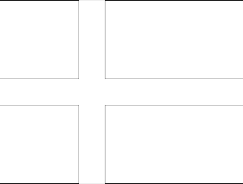 Contorno da bandeira de Dinamarca para colorir