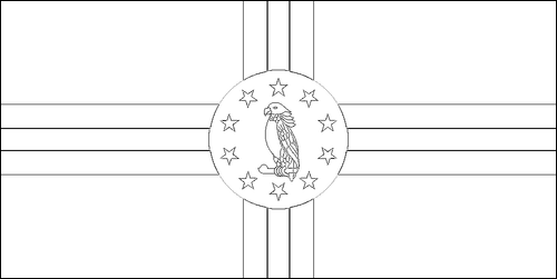 Contorno da bandeira de Domínica para colorir
