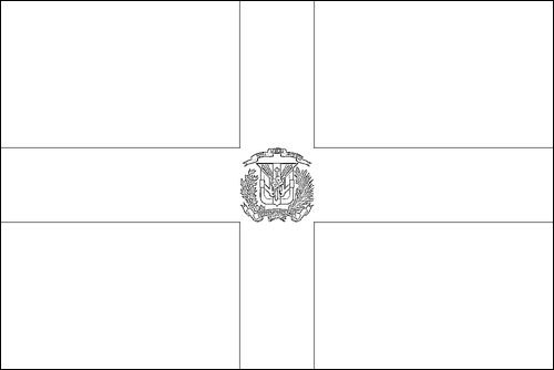 Contorno da bandeira de República Dominicana para colorir