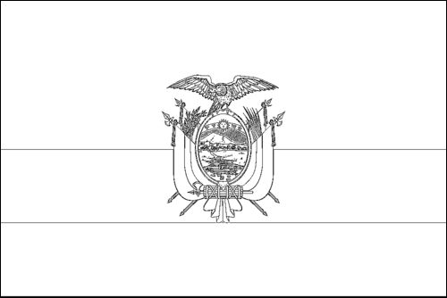 Contorno da bandeira de Equador para colorir
