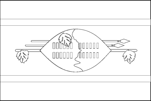 Contorno da bandeira de Eswatini para colorir