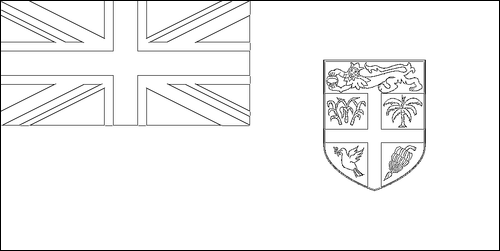 Contorno da bandeira de Fiji para colorir