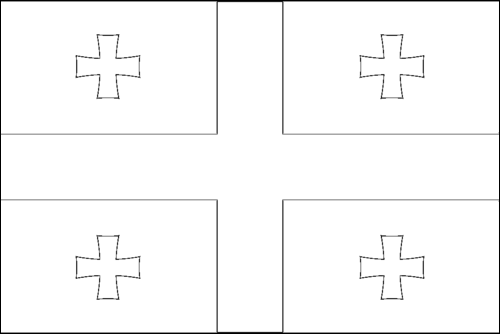Contorno da bandeira de Geórgia para colorir