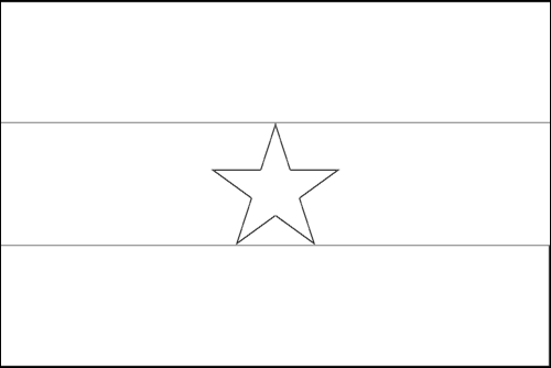 Contorno da bandeira de Gana para colorir