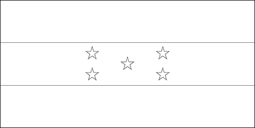 Contorno da bandeira de Honduras para colorir