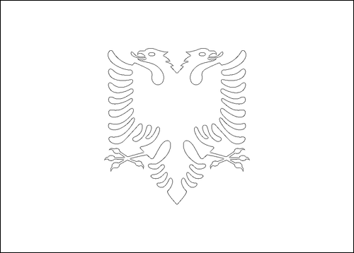 Contorno da bandeira de Albânia para colorir