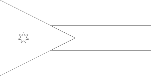 Contorno da bandeira de Jordânia para colorir