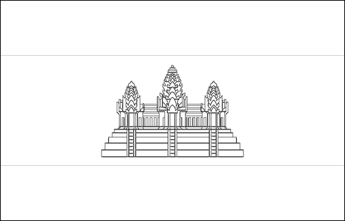 Contorno da bandeira de Camboja para colorir