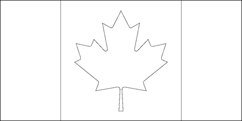 Contorno da bandeira de Canadá para colorir