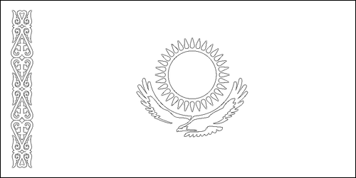 Contorno da bandeira de Cazaquistão para colorir
