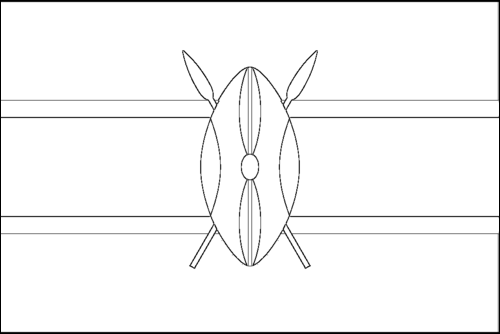 Contorno da bandeira de Quénia para colorir