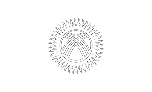 Contorno da bandeira de Quirguizistão para colorir