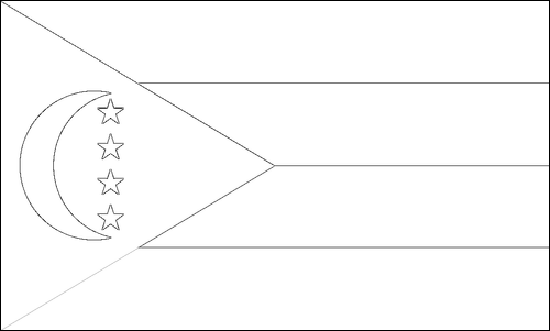 Contorno da bandeira de Comores para colorir