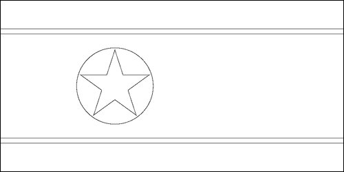 Contorno da bandeira de Coreia do Norte para colorir