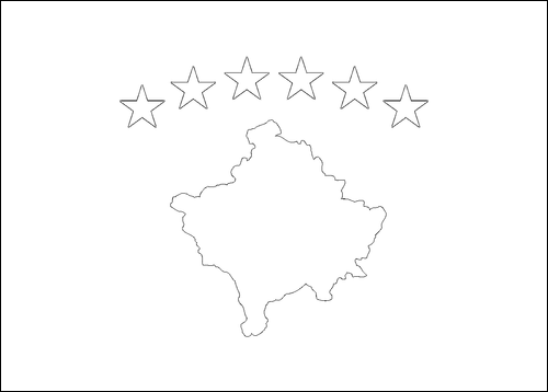 Contorno da bandeira de Kosovo para colorir
