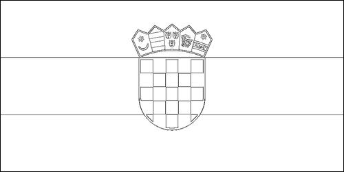 Contorno da bandeira de Croácia para colorir