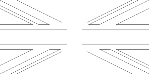Contorno da bandeira de Grã-Bretanha para colorir