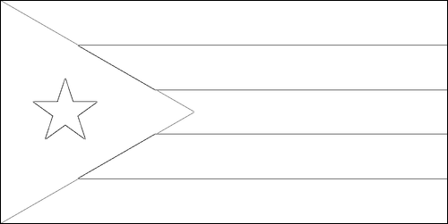 Contorno da bandeira de Cuba para colorir