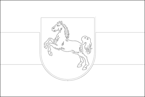 Contorno da bandeira de Baixa Saxónia para colorir