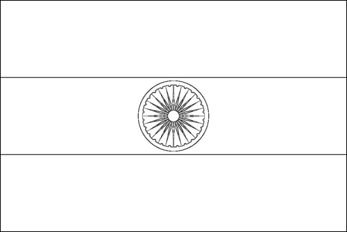 Contorno da bandeira de Índia para colorir