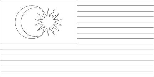 Contorno da bandeira de Malásia para colorir
