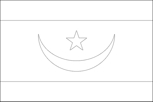 Contorno da bandeira de Mauritânia para colorir