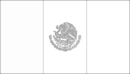 Contorno da bandeira de México para colorir