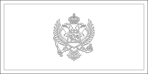 Contorno da bandeira de Montenegro para colorir