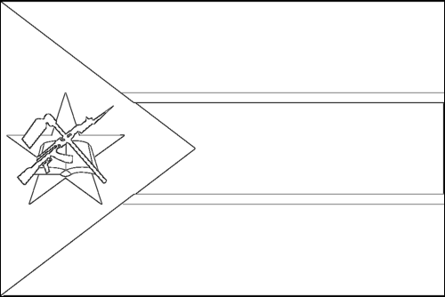 Contorno da bandeira de Moçambique para colorir