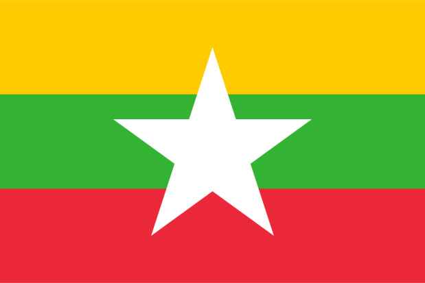 Bandeira Myanmar (Birmânia, Birmânia)