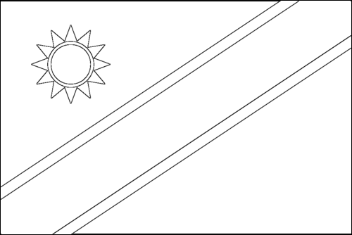 Contorno da bandeira de Namíbia para colorir