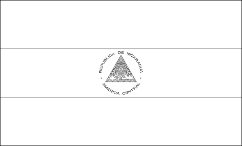 Contorno da bandeira de Nicarágua para colorir