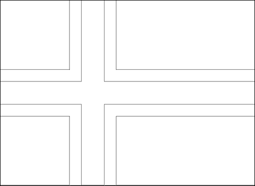Contorno da bandeira de Noruega para colorir