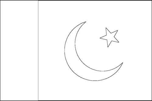 Contorno da bandeira de Paquistão para colorir