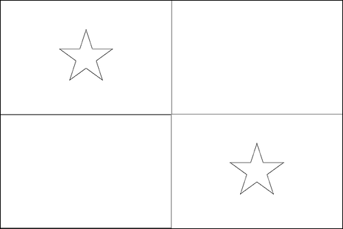 Contorno da bandeira de Panamá para colorir